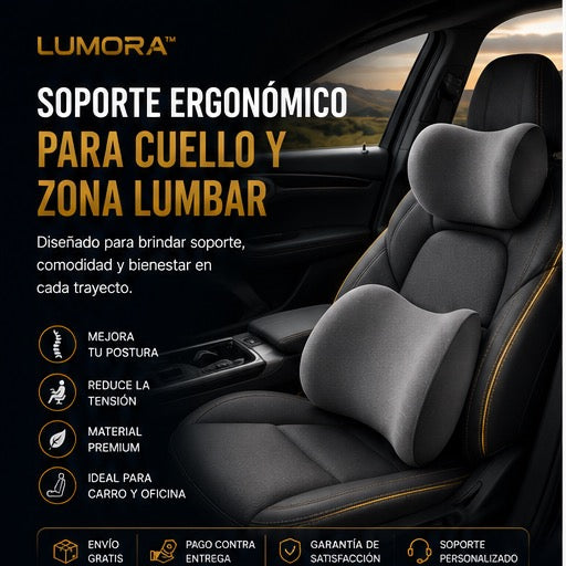 SOPORTE ERGONÓMICO PARA CUELLO Y ZONA LUMBAR LUMORA™ + ENVIO GRATIS