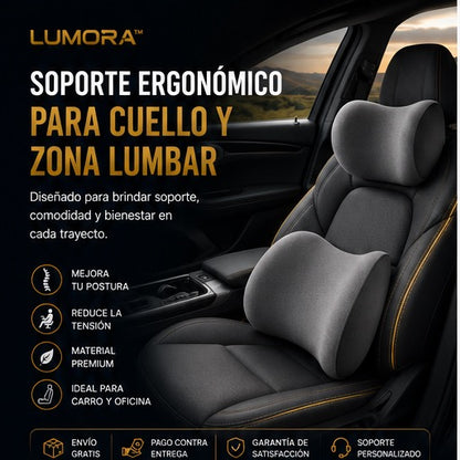 SOPORTE ERGONÓMICO PARA CUELLO Y ZONA LUMBAR LUMORA™ + ENVIO GRATIS