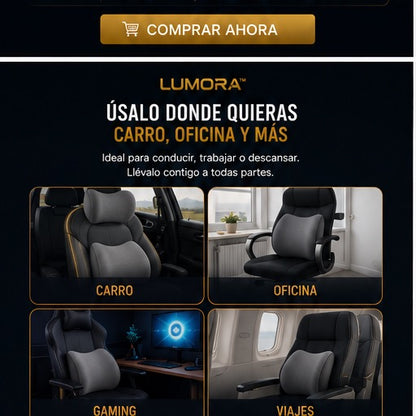 SOPORTE ERGONÓMICO PARA CUELLO Y ZONA LUMBAR LUMORA™ + ENVIO GRATIS
