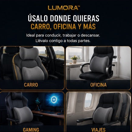SOPORTE ERGONÓMICO PARA CUELLO Y ZONA LUMBAR LUMORA™ + ENVIO GRATIS