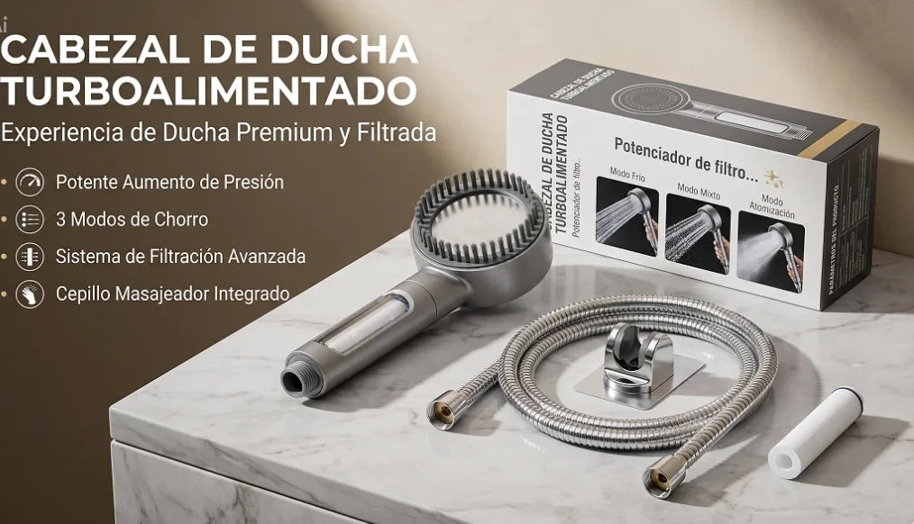 Qué incluye: cabezal, manguera, soporte y cartucho de filtro
