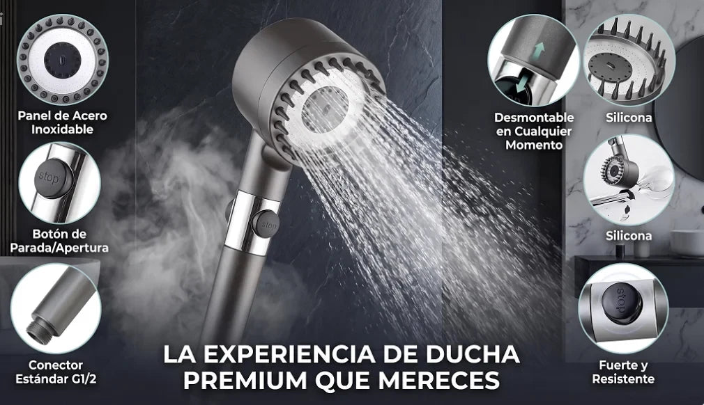 Detalles del cabezal y botón de parada